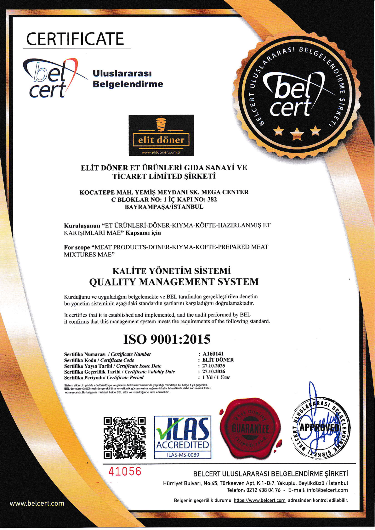 ISO 9001:2015 Kalite Yönetim Sistemi